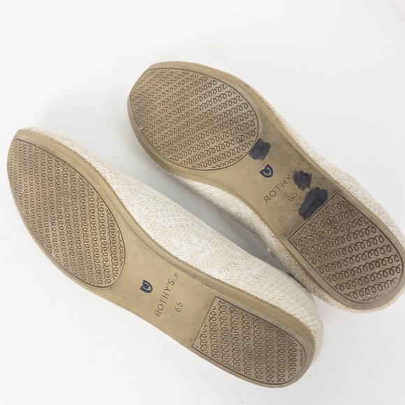 Rothy's Cream and White The Square Ballet Flat in Lily - Picture 12 of 16